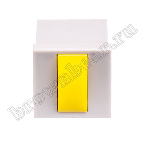 Кнопка мини без фиксации, желтая в сером корпусе PSM2-0-Y-G   фото 3
