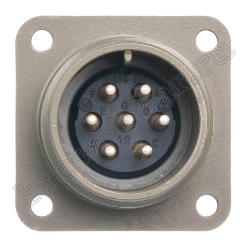 Разъём Amphenol серии MS, 7 контактов, вилка на блок, тип 16S, резьбовой MS3102E-16S-1P фото 5