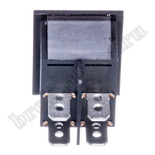 Выключатель клавишный (рокерный) 220В, 4 контакта (on-off), 29х22мм, с подсветкой, синий SWR-78BL/L фото 4