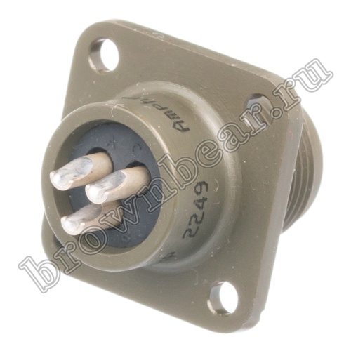 Разъём Amphenol серии MS, 3 контакта, вилка на блок, тип 10SL, резьбовой MS3102E-10SL-3P фото 5
