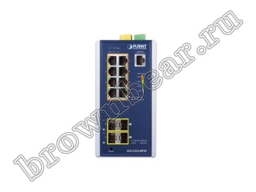 IGS-5225-8P4S Промышленный управляемый L2+ коммутатор Planet, 8 портов 10/100/1000Мбит/с 802.3at PoE 240Ватт, 4 порта SFP 100/1000Мбит/с фото 3