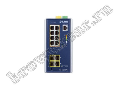 IGS-5225-8P4S Промышленный управляемый L2+ коммутатор Planet, 8 портов 10/100/1000Мбит/с 802.3at PoE 240Ватт, 4 порта SFP 100/1000Мбит/с фото 3
