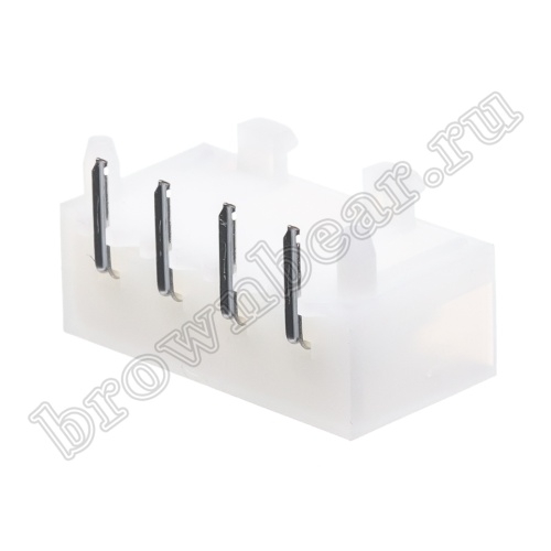 Разъем питания 4 контакта, вилка на плату прямой угол, к дисководу, шаг 5.08 мм THP-4MR фото 4