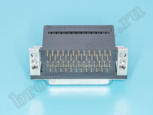 Разъем D-SUB  спаренный 25 контактов, гнездо-гнездо на плату, прямой угол DRN-25F/25F-A фото 3