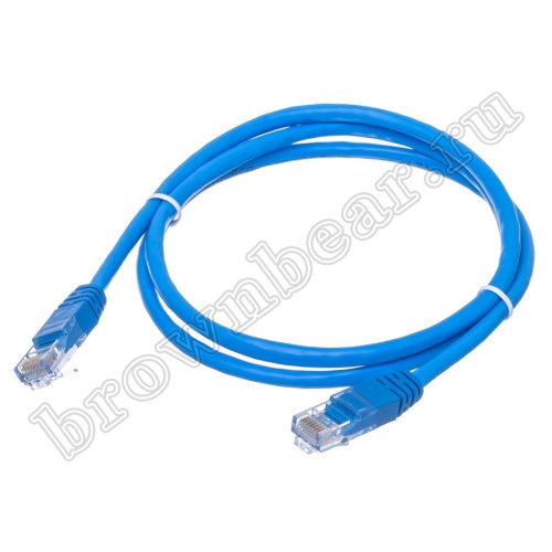Патч-корд UTP RJ-45, категория 5e, литой, 1 метр, синий 