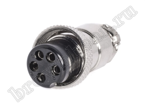 Разъем M16 гнездо на кабель 5 контактов, пайка M5900D AC-M16-5F