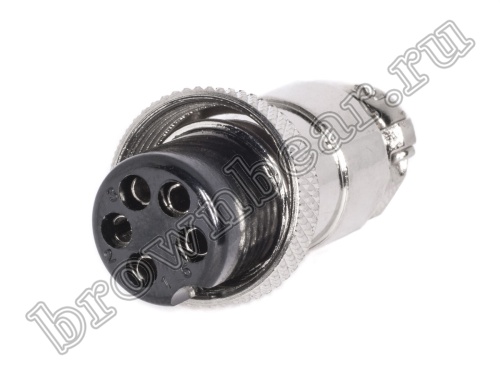 Разъем M16 гнездо на кабель 5 контактов, пайка M5900D AC-M16-5F