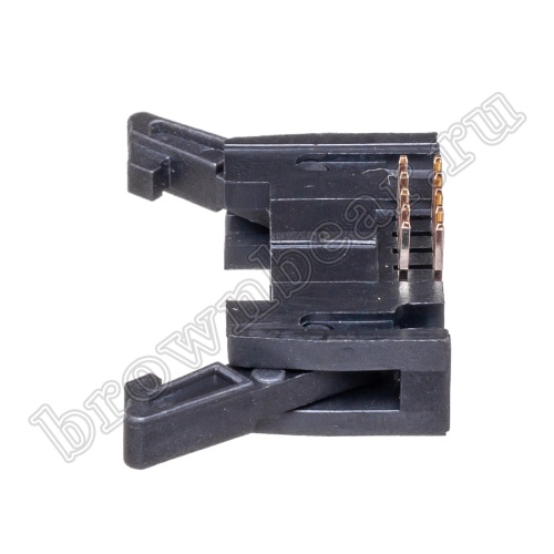 Разъем IDC 2х5 вилка на плату, с защелками, шаг 2.54мм, прямой угол SCM-10R фото 4