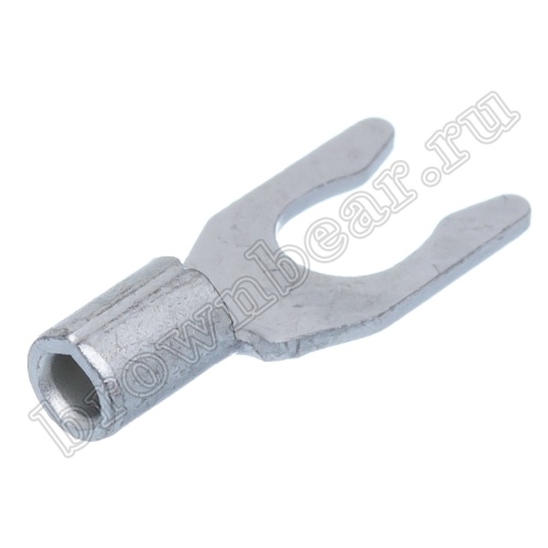 Клемма вилочная обжимная тип "U" 3.7 мм на провод 0.5 - 1.5 мм² с защелкой, неизолированная, кратно 100шт. TYL-1.25-3 фото 3