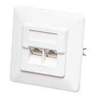 Розетка компьютерная встраиваемая двойная RJ-45, категория 6, тип KRONE, белая 