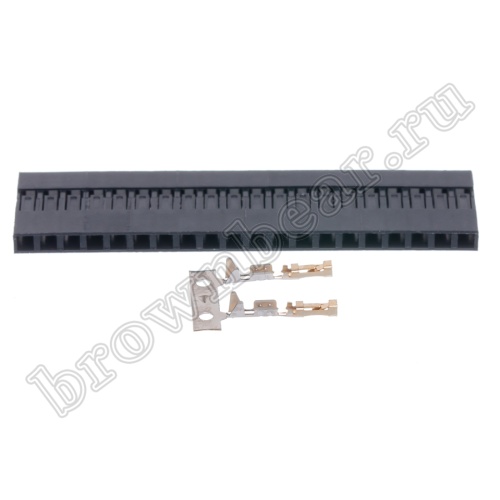Разъем 1х20 гнездо на кабель, шаг 2.54мм, с контактами фото 3