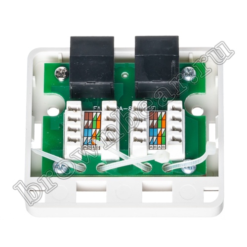 Розетка компьютерная накладная двойная RJ-45 категория 5е, тип KRONE, белая  фото 5
