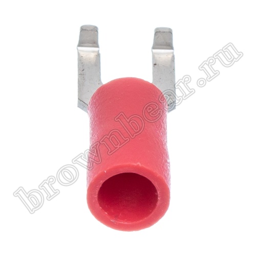 Клемма вилочная обжимная  тип "U" 3.2 мм на провод 0.5-1.5 мм² с фланцем, изолированная, кратно 100шт. TYFI-1.25-3S фото 3