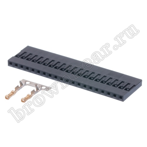 Разъем 1х20 гнездо на кабель, шаг 2.54мм, с контактами