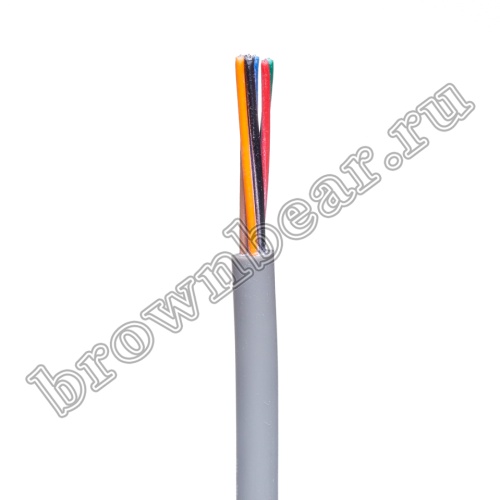 Кабель сигнальный коммуникационный 6 проводов, 26AWG, бухта 50м, неэкранированный, серый - фото 2