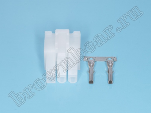 Разъем питания Mini-Fit 6 контактов, гнездо на кабель, шаг 4,2мм MF-6F фото 4