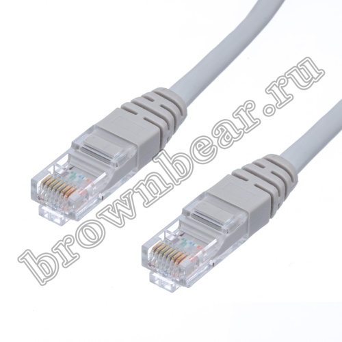 Патч-корд UTP RJ-45, категория 6, литой, 0.5 метра, серый  фото 2