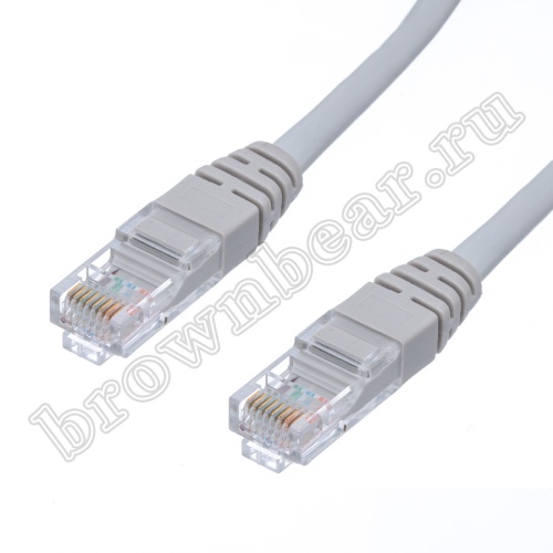 Патч-корд UTP RJ-45, категория 6, литой, 3 метра, серый  фото 2