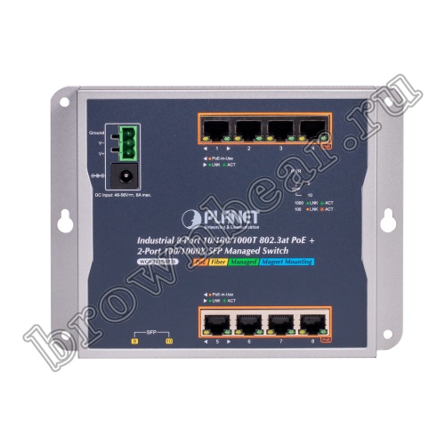 WGS-4215-8P2S Промышленный управляемый L2 коммутатор Planet, 8 PoE портов 1Гбит/с, 2 порта SFP 1Гбит/с фото 7