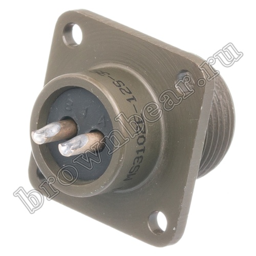 Разъём Amphenol серии MS, 2 контакта, розетка на блок, тип 12S, резьбовой MS3102E-12S-3S фото 5