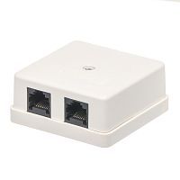 Розетка компьютерная накладная двойная RJ-45 категория 5е,  тип 110,  белая 