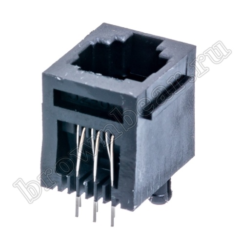 Разъём RJ-12 гнездо на плату, 6P6C, тип 3/1 TJ3/1-6P6C фото 4