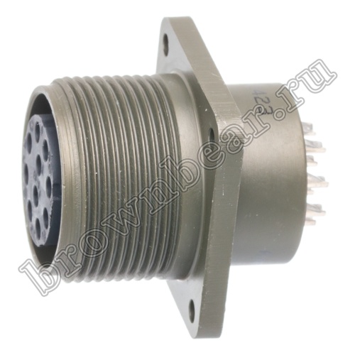 Разъём Amphenol серии MS, 10 контактов, розетка на блок, тип 18, резьбовой MS3102E-18-1S фото 3