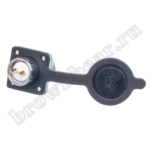 Разъём М14 2 контакта розетка на блок, квадратный фланец фото 5