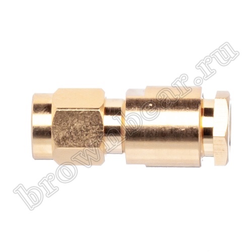 Разъем SMA штекер на кабель RG-58, пайка, Amphenol SMA1141C2-3GT50G-58U-50 фото 5