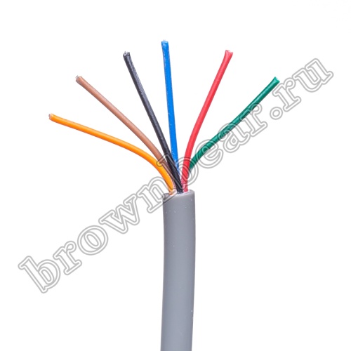 Кабель сигнальный коммуникационный 6 проводов, 26AWG, бухта 50м, неэкранированный, серый SIN YU