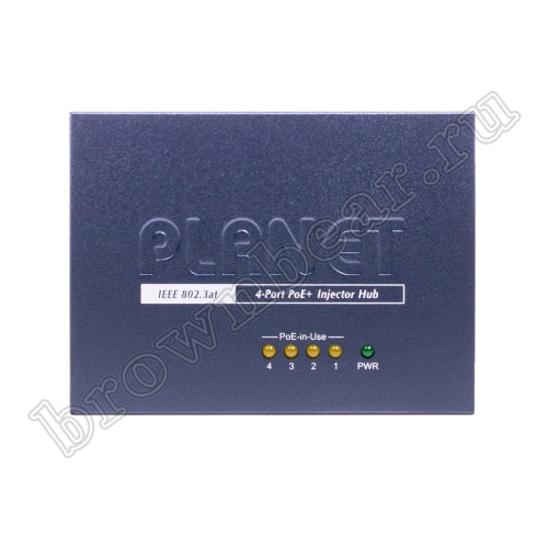 HPOE-460 PoE инжектор Planet 4 порта 10/100/1000Мб/с, IEEE 802.3at, 120Ватт фото 4