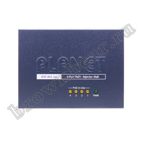 HPOE-460 PoE инжектор Planet 4 порта 10/100/1000Мб/с, IEEE 802.3at, 120Ватт фото 4