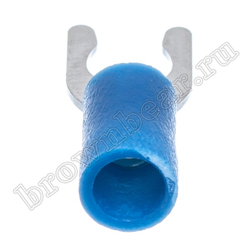 Клемма вилочная обжимная тип "U" 5.3 мм на провод 1.5 - 2.5 мм² с защелкой, изолированная, кратно 100шт. TYLI-2-5 фото 2