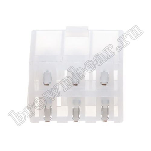 Разъем питания Mini-Fit 6 контактов, вилка на плату, шаг 4,2мм MF-6MA/2 фото 4