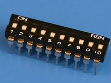 Переключатель Dip-Switch 10 контактных групп, монтаж в панель DIP (B012J)