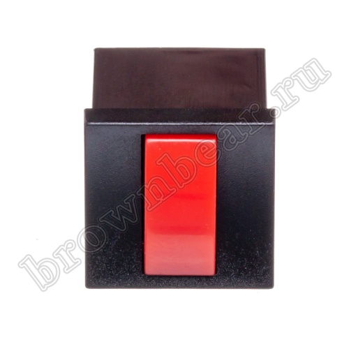 Кнопка мини с фиксацией, красная в черном корпусе PSM2-1-R-B  фото 2