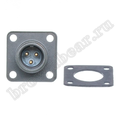 Разъём промышленный круглый MIL-5015 серии MS 3 контакта, вилка на блок фото 5