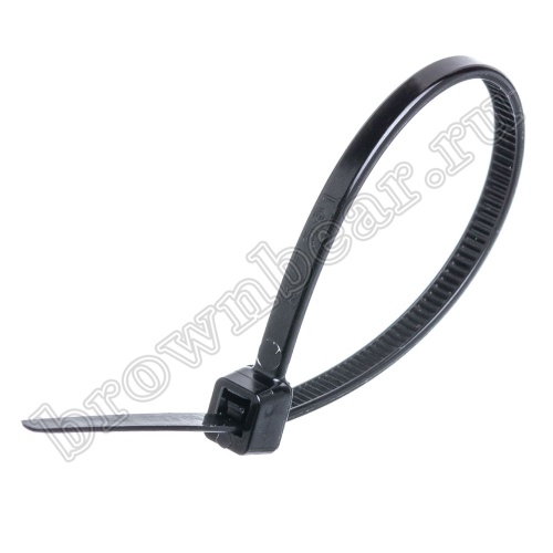 Стяжка (хомут) нейлоновая 100 x 2.5 мм, UV защита, черная, упаковка 100 шт. CV-100-W