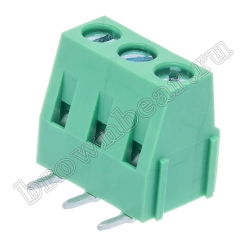 Клеммник винтовой на плату, 3 контакта, 5.00мм, угловой TB-01RB фото 7