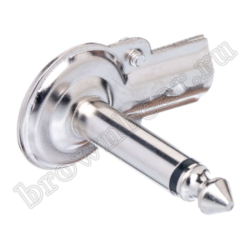 Разъём Jack 1/4" моно штекер 6.35мм, металлический корпус, прямой угол AUD-23