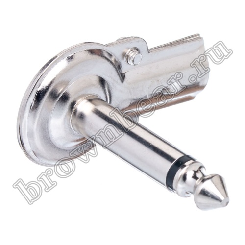 Разъём Jack 1/4" моно штекер 6.35мм, металлический корпус, прямой угол AUD-23