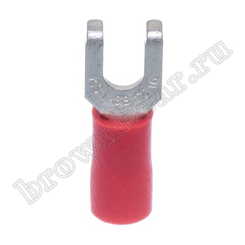 Клемма вилочная обжимная  тип "U" 3.2 мм на провод 0.5-1.5 мм² с фланцем, изолированная, кратно 100шт. TYFI-1.25-3S фото 6