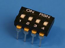 Переключатель Dip-Switch 4 контактных группы, монтаж в панель DIP (В012С)