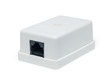 Розетка компьютерная накладная одинарная RJ-45 категория 5е, универсальная, белая 