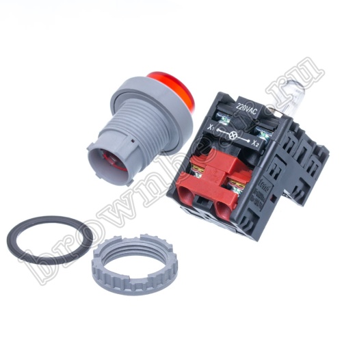 Кнопка управления выступающая, с подсветкой, без фиксации, d 30 мм, НЗ, красная TN2IL2RN-1B фото 7