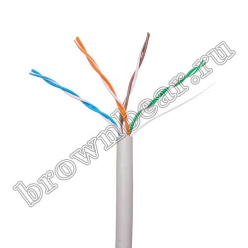 Кабель Витая пара, 4 пары, медный, 5е категория, серый, PCnet, бухта 305м PCnet