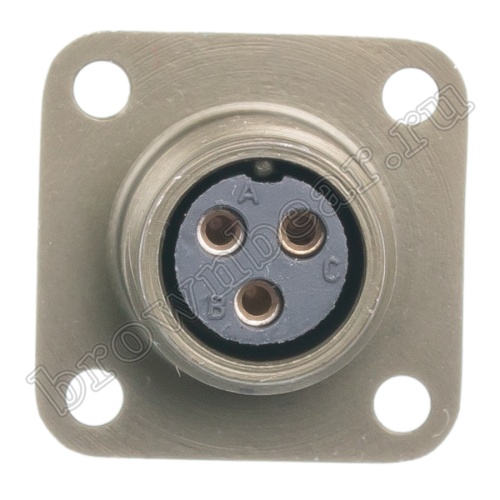 Разъём Amphenol серии MS, 3 контакта, розетка на блок, тип 10SL, резьбовой MS3102E-10SL-3S фото 5