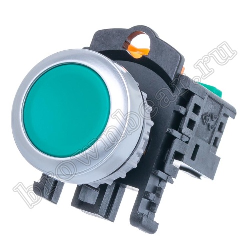 Кнопка управления плоская, без фиксации, d 30 мм, НР, зеленая TN2BFG-1A