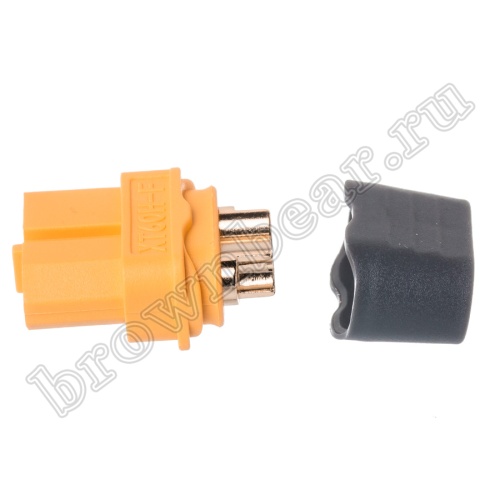 Разъем питания XT60 для АКБ, 2 контакта, розетка на кабель с кожухом XT60H-F.G.Y фото 9