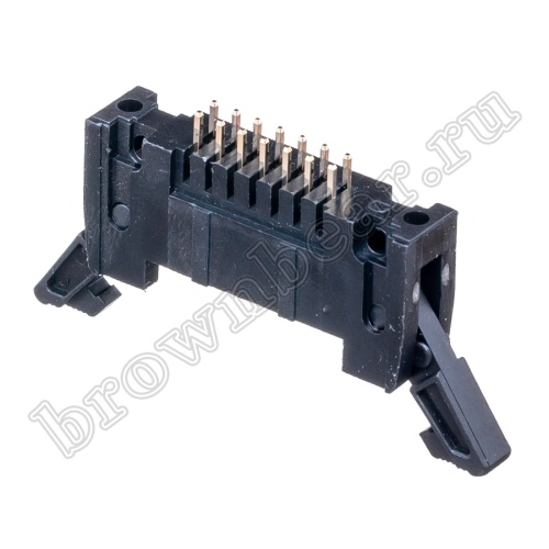 Разъем IDC 2х7 вилка на плату, шаг 2.54мм, с защелками SCM-14 фото 6